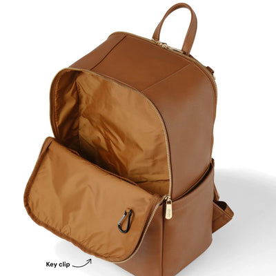 OiOi Multitasker Nappy Backpack - Chestnut Faux Leather Backpacks OiOi 