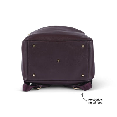 OiOi Multitasker Nappy Backpack - Mulberry Faux Leather Backpacks OiOi 