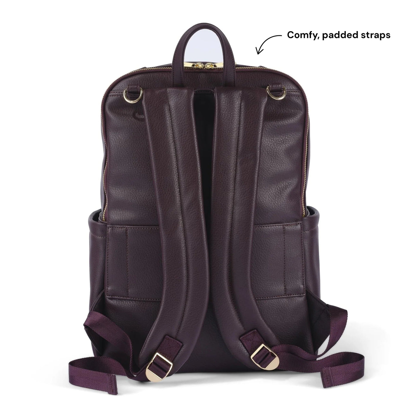 OiOi Multitasker Nappy Backpack - Mulberry Faux Leather Backpacks OiOi 