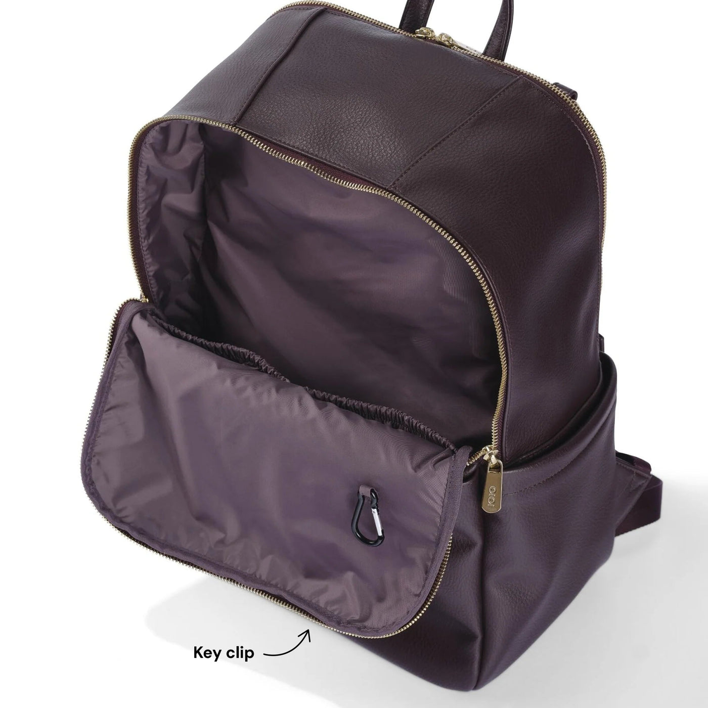 OiOi Multitasker Nappy Backpack - Mulberry Faux Leather Backpacks OiOi 