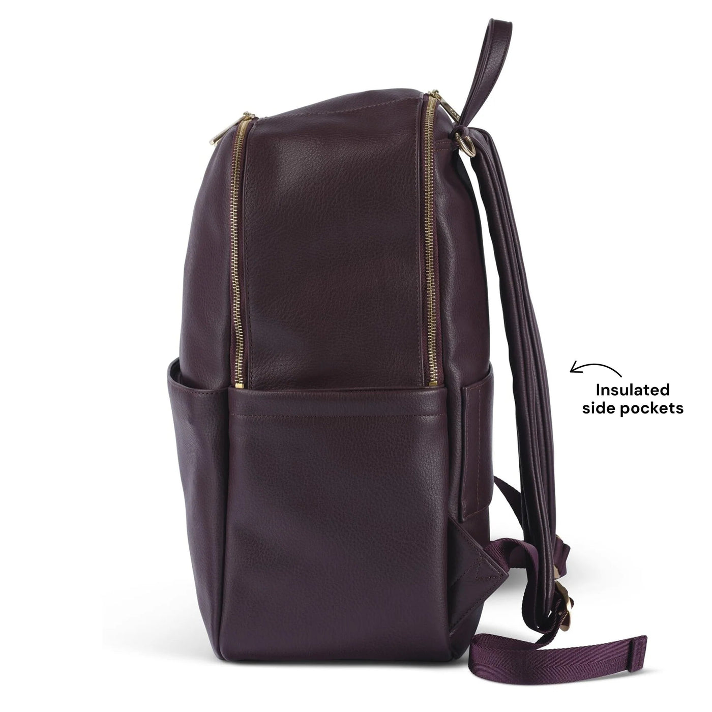 OiOi Multitasker Nappy Backpack - Mulberry Faux Leather Backpacks OiOi 