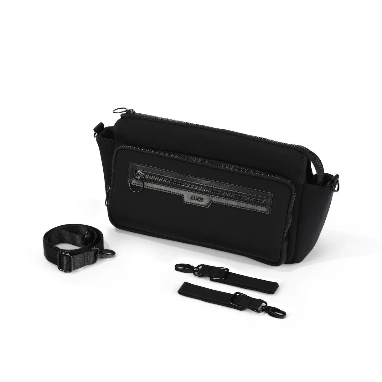 OiOi - Multitasker Pram Caddy | Black Neoprene Nappy Bags OiOi 
