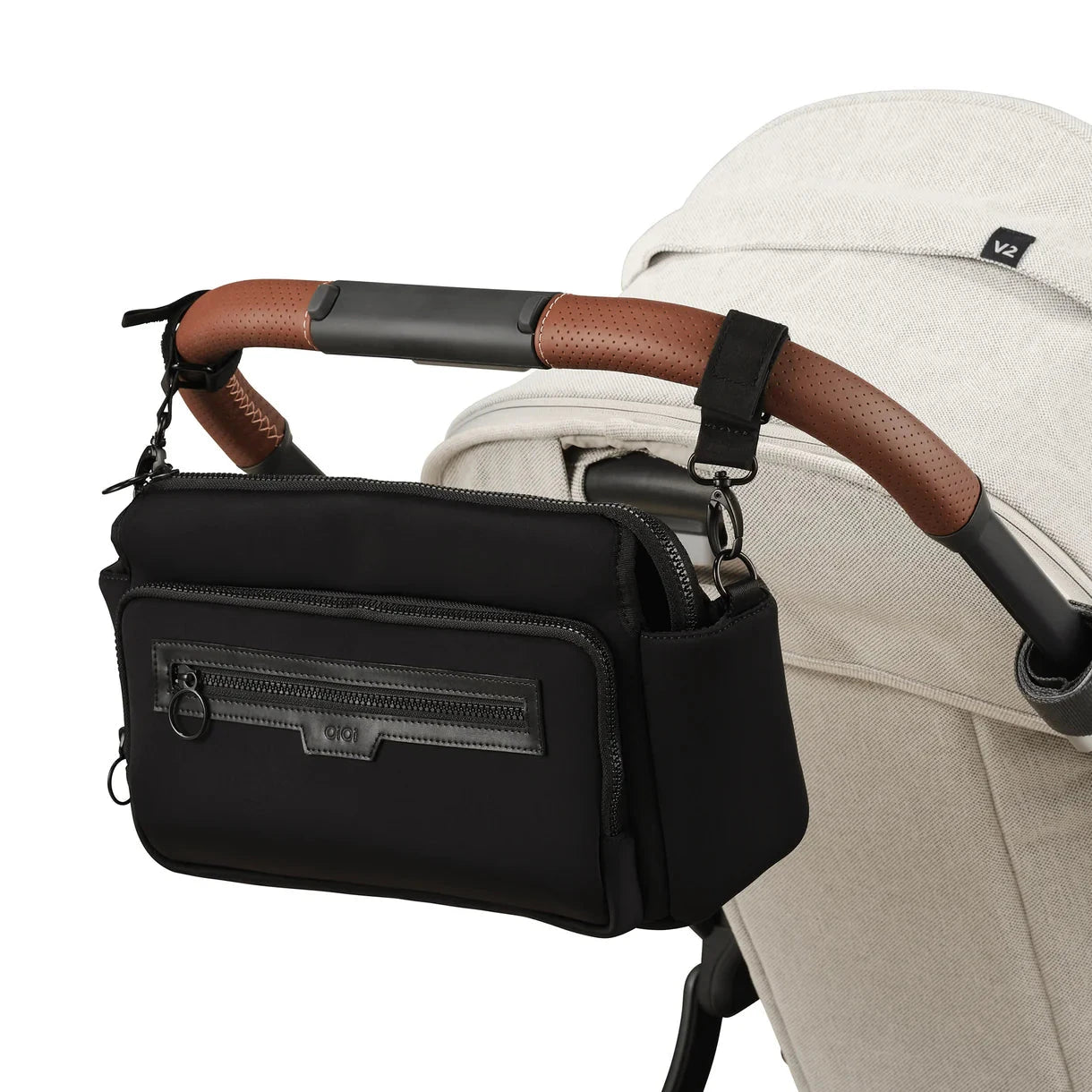 OiOi - Multitasker Pram Caddy | Black Neoprene Nappy Bags OiOi 