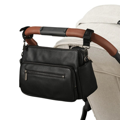 OiOi - Multitasker Pram Caddy | Black Vegan Leather Nappy Bags OiOi 