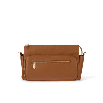 OiOi - Multitasker Pram Caddy | Chestnut Brown Vegan Leather Nappy Bags OiOi 