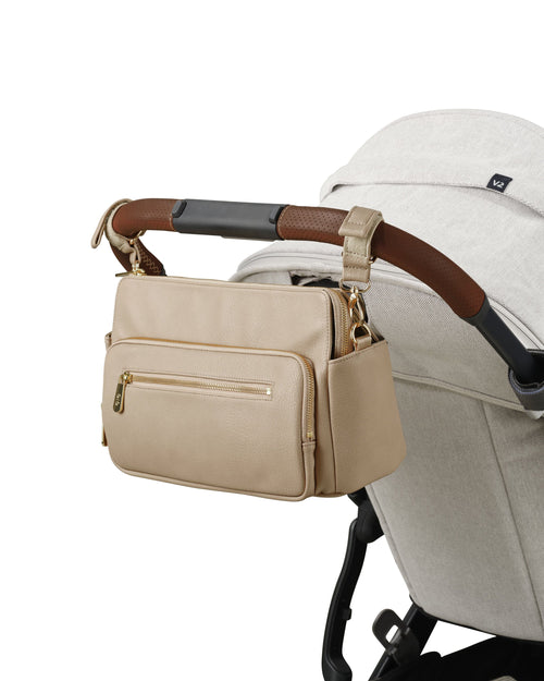 OiOi - Multitasker Pram Caddy | Oat Vegan Leather 2.0