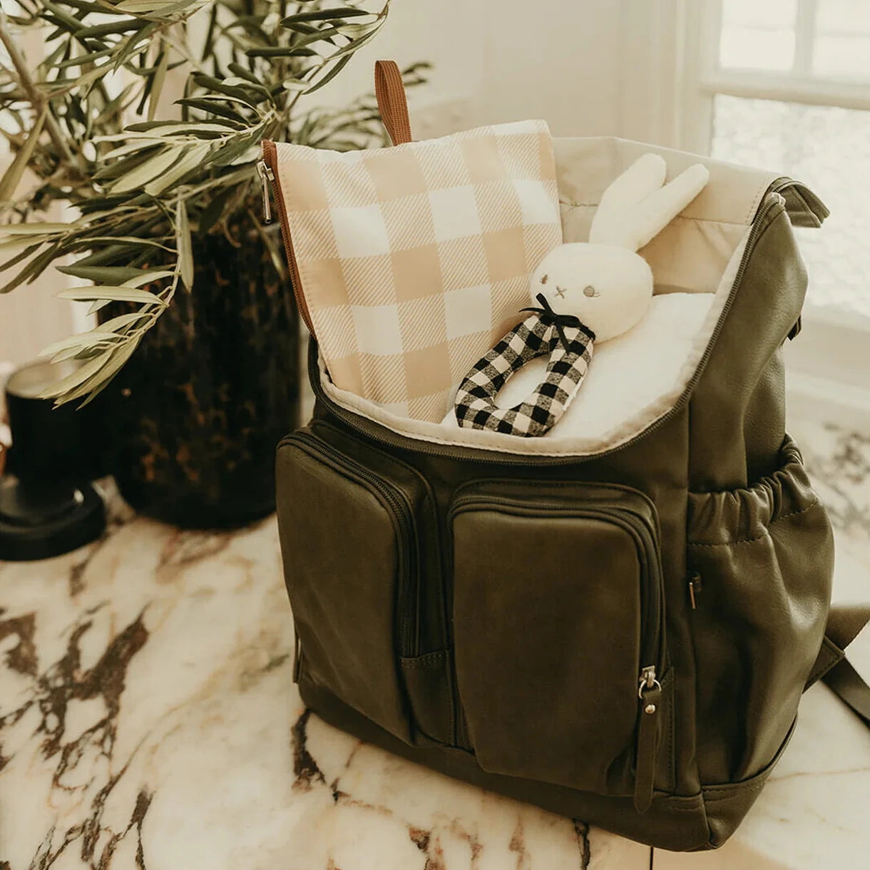 OiOi - Packing Pouch Trio | Gingham Beige Nappy Bags OiOi 