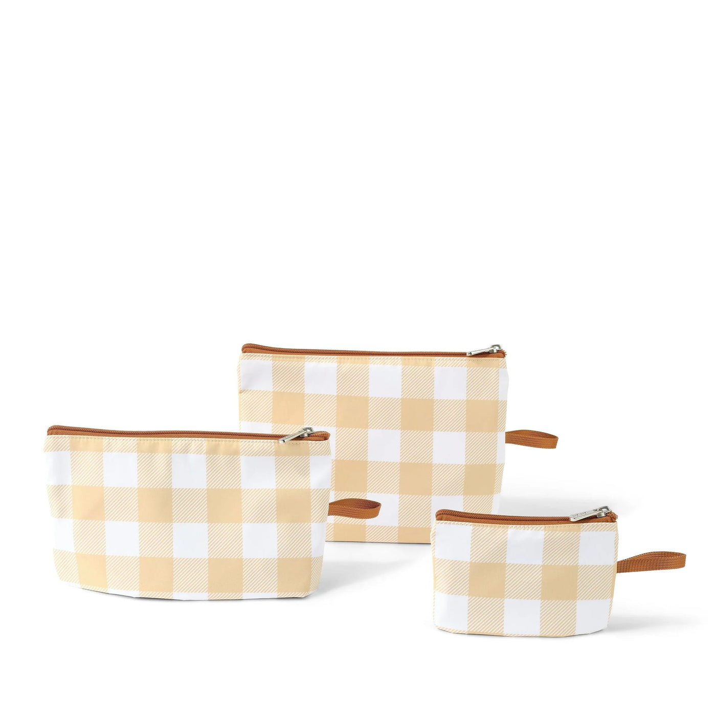 OiOi Packing Pouch Trio - Gingham Beige Nappy Bags OiOi 