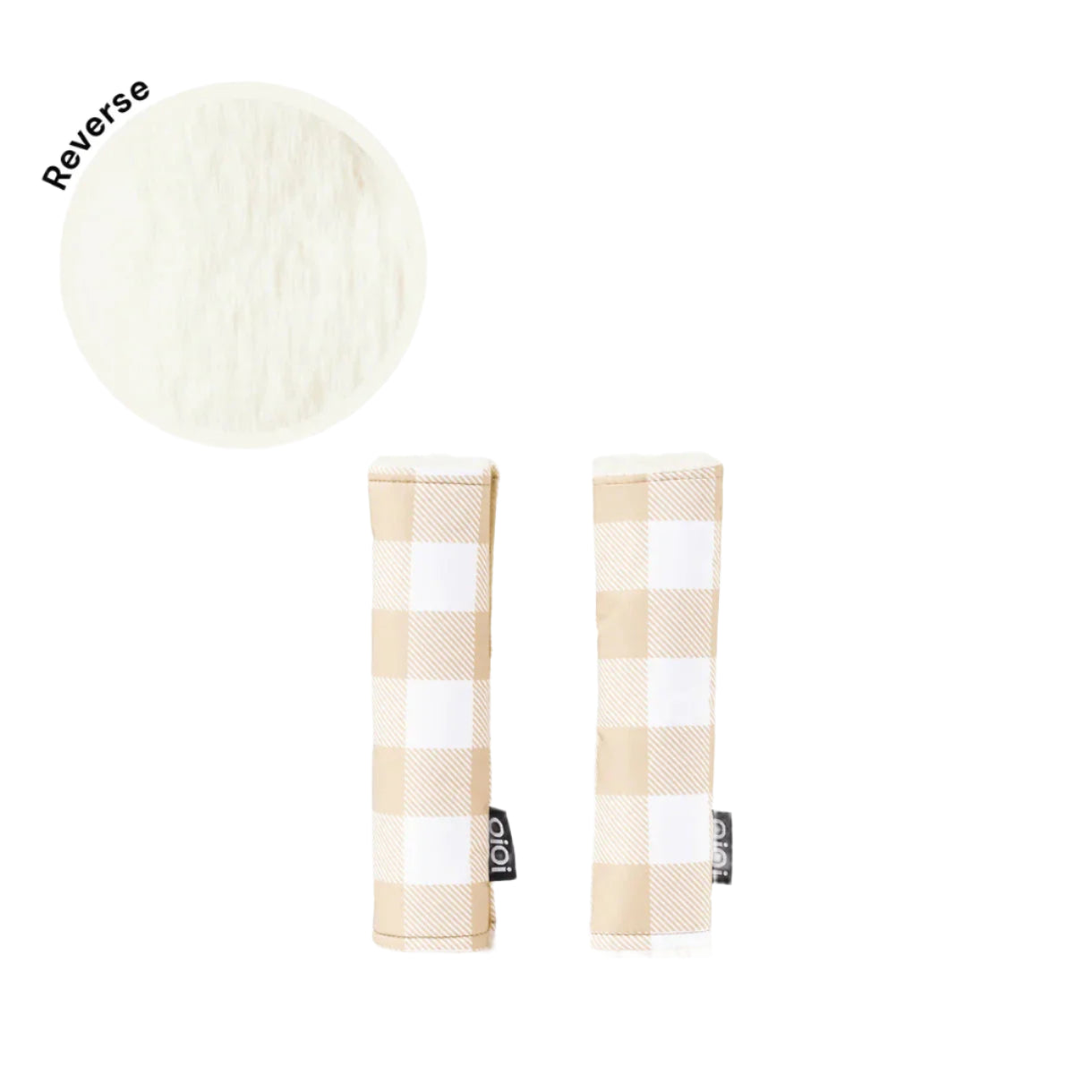 OiOi - Reversible Pram Harness Cover Set | Gingham/Faux Fur Pram Accessories OiOi 