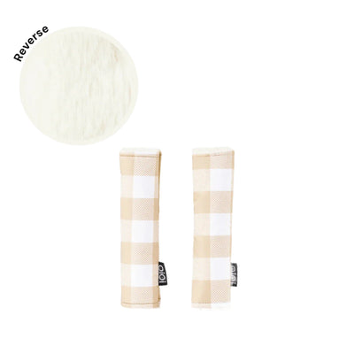 OiOi - Reversible Pram Harness Cover Set | Gingham/Faux Fur Pram Accessories OiOi 