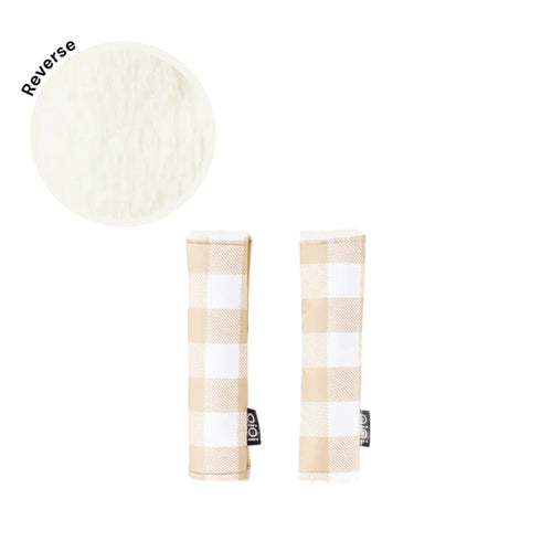 OiOi - Reversible Pram Harness Cover Set | Gingham/Faux Fur