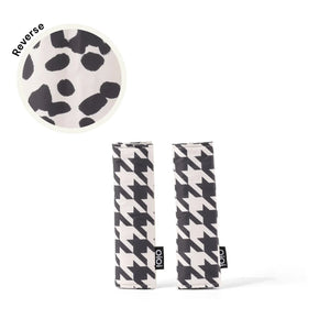 OiOi - Reversible Pram Harness Cover Set | Houndstooth/Leopard