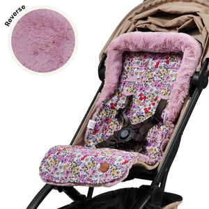 OiOi - Reversible Pram Liner | Daisy/Faux Fur