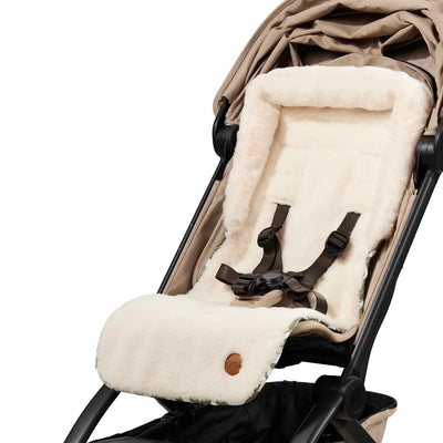OiOi - Reversible Pram Liner | Green Squiggle/Faux Fur Pram Accessories OiOi 