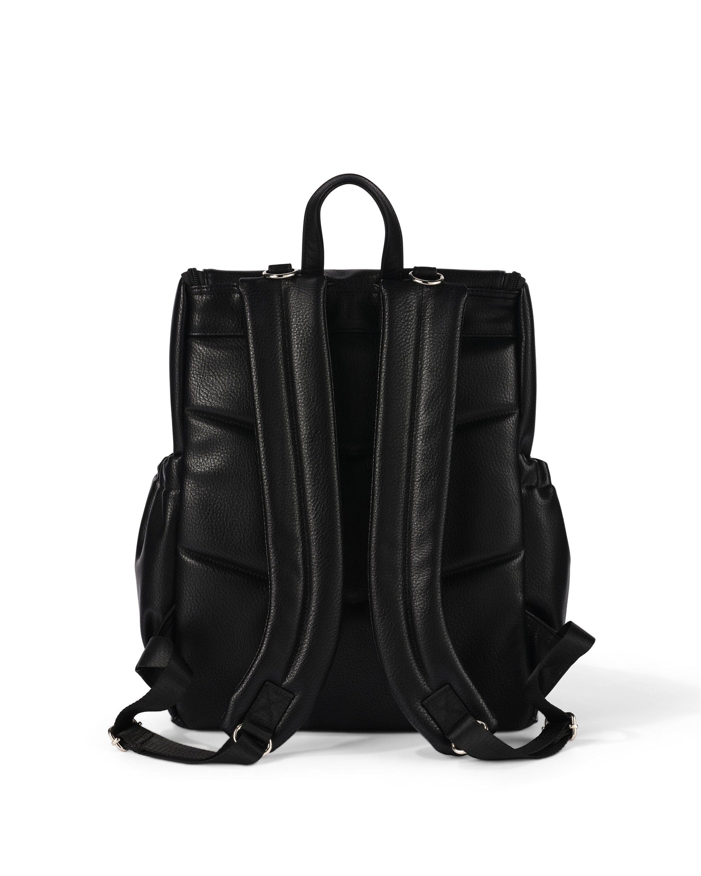 OiOi - Signature Nappy Backpack - Black Dimple Vegan Leather Backpacks OiOi 