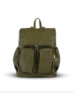 OiOi - Signature Nappy Backpack | Olive Vegan Leather