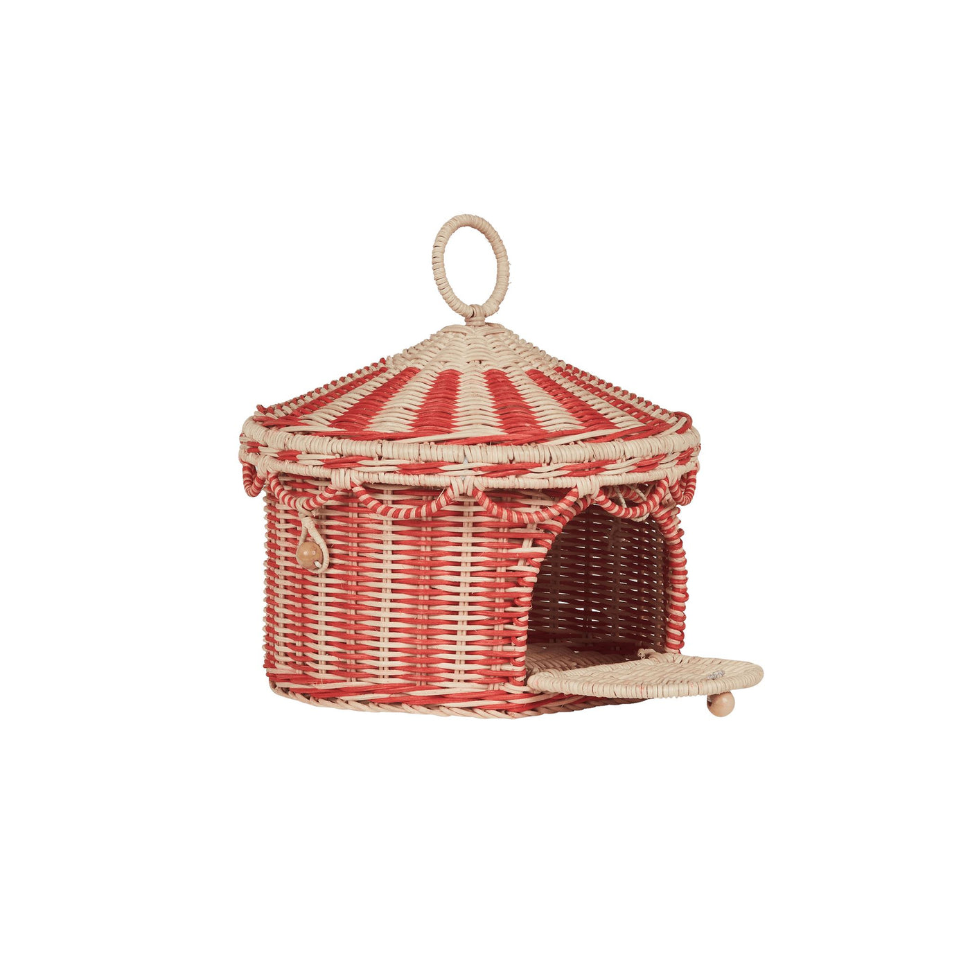 Olli Ella - Circus Tent Basket Red & Straw Basket Olli Ella 