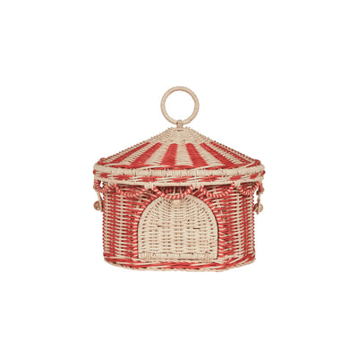 Olli Ella - Circus Tent Basket Red & Straw Basket Olli Ella 