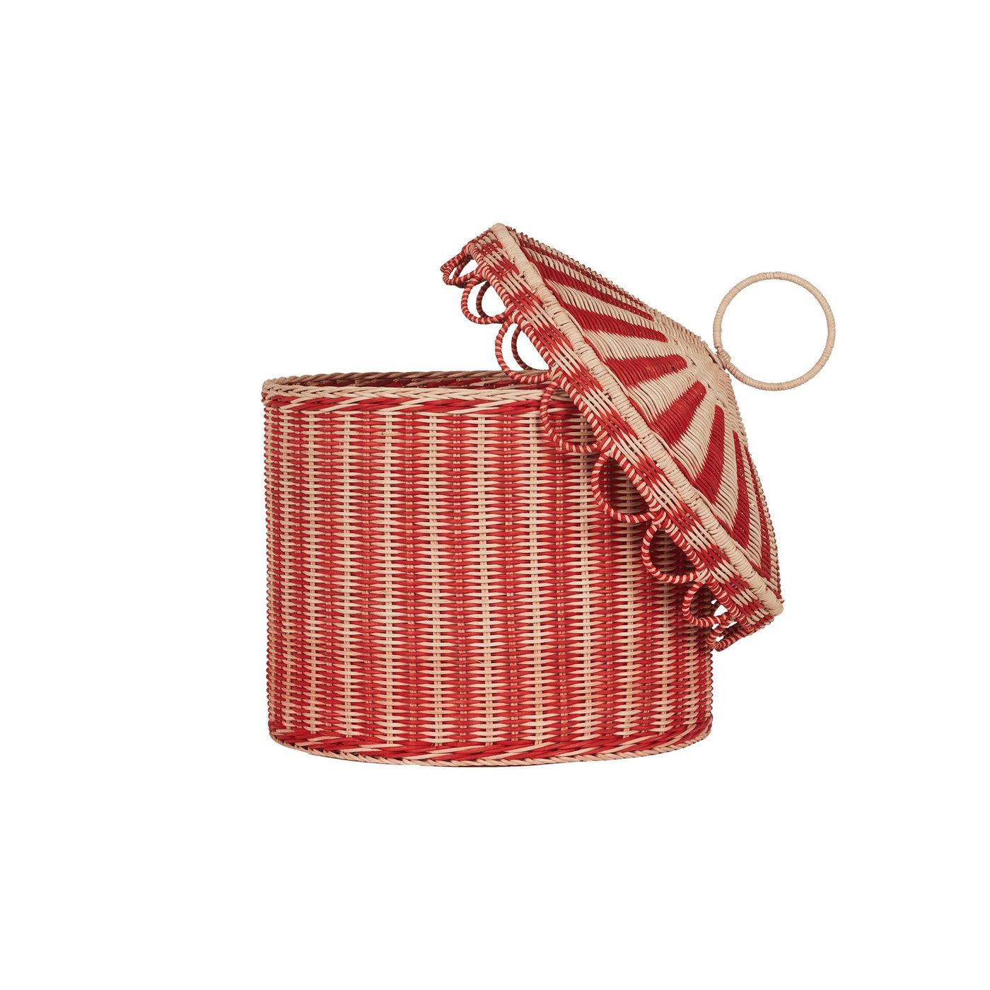 Olli Ella - Circus Tent Toy Basket Red & Straw Basket Olli Ella 