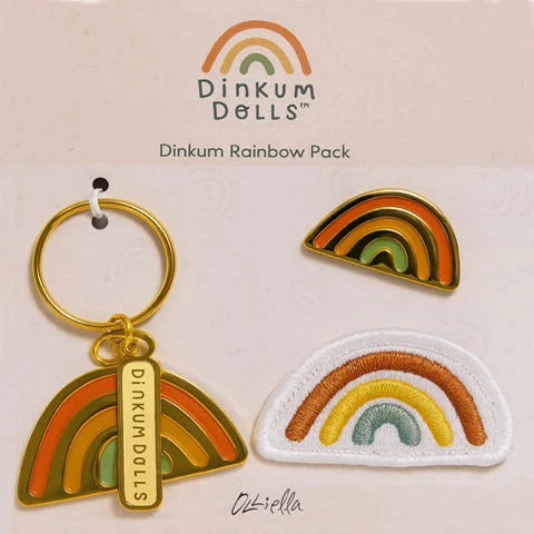 Olli Ella - Dinkum Rainbow Keychain, Pin & Badge Set Keychain Olli Ella 