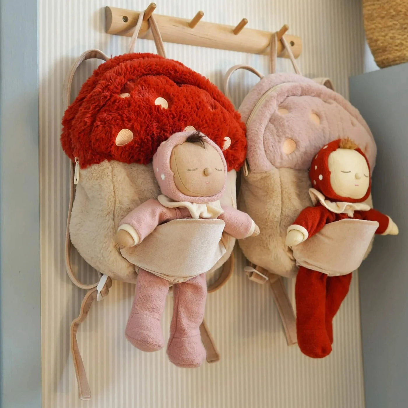 Olli Ella - Hopalong Mushroom Backpack & Dozy Dinkum - Toadstool Moppet Red Doll Olli Ella 