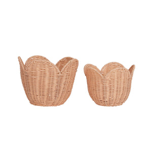 Olli Ella Rattan - Lily Basket Set | Seashell Pink