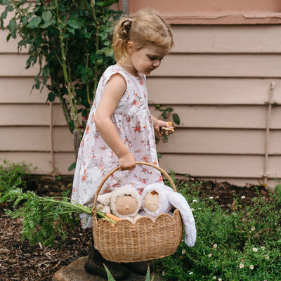 Olli Ella Ratten - Petal Basket | Natural - PREORDER Basket Olli Ella 