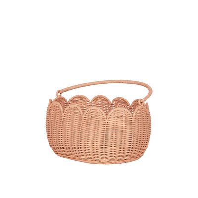 Olli Ella Ratten - Petal Basket | Seashell Pink - PREORDER Basket Olli Ella 