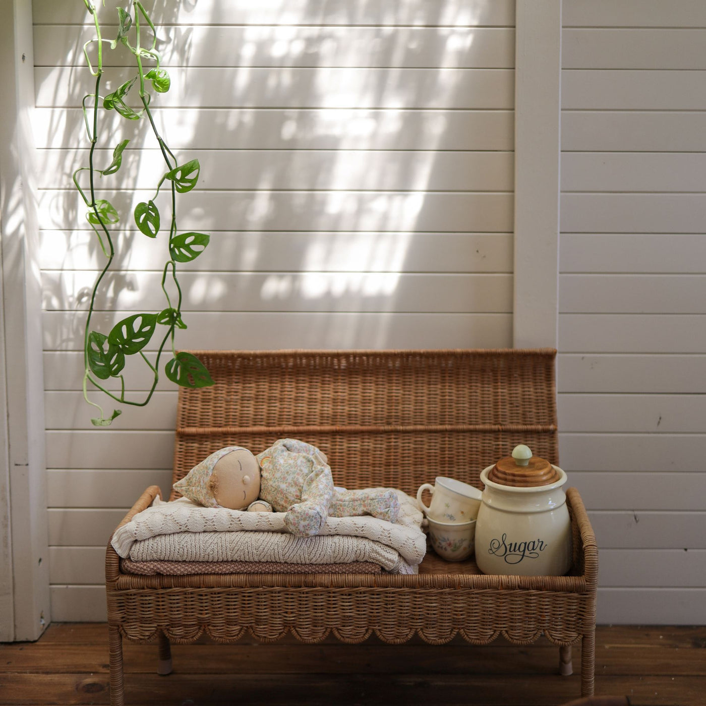 Olli Ella Ratten - Petal Storie Bench | Natural - PREORDER Basket Olli Ella 