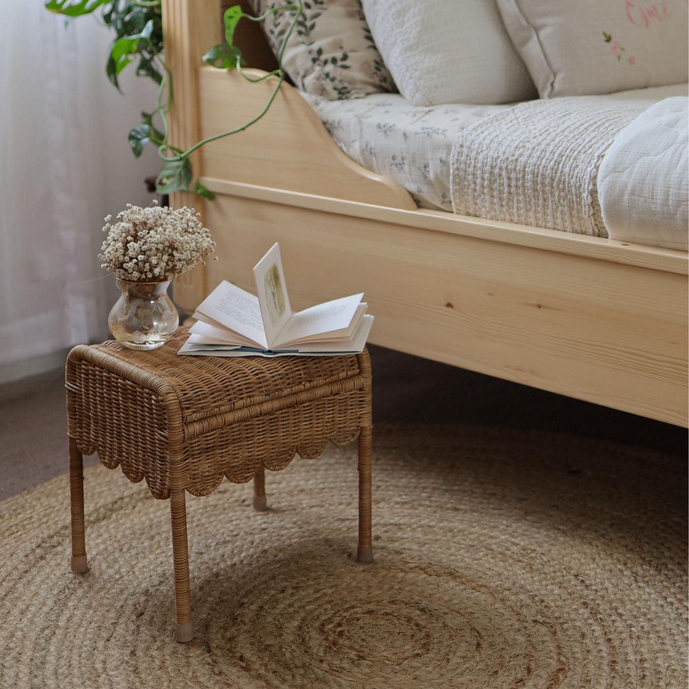 Olli Ella Ratten - Petal Storie Stool | Natural - PREORDER Basket Olli Ella 