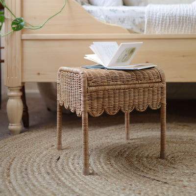 Olli Ella Ratten - Petal Storie Stool | Natural - PREORDER Basket Olli Ella 