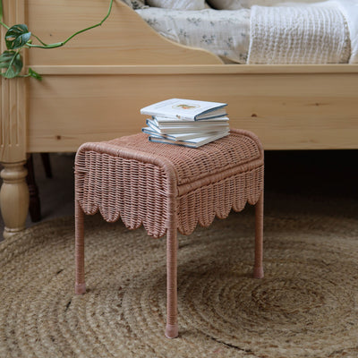 Olli Ella Ratten - Petal Storie Stool | Seashell Pink - PREORDER Basket Olli Ella 