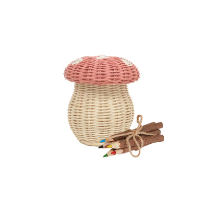 Olli Ella - Toadstool Basket Musk & Straw Basket Olli Ella 