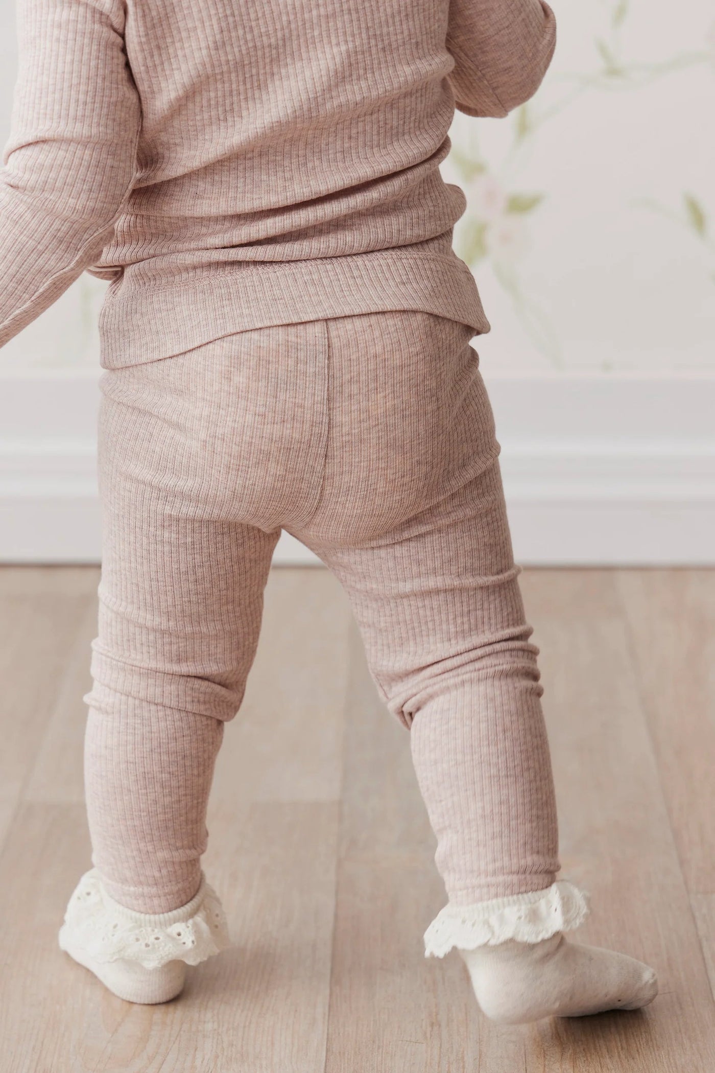 PRE-ORDER Jamie Kay Organic Cotton Modal Elastane Legging - Powder Pink Marle Leggings Jamie Kay 