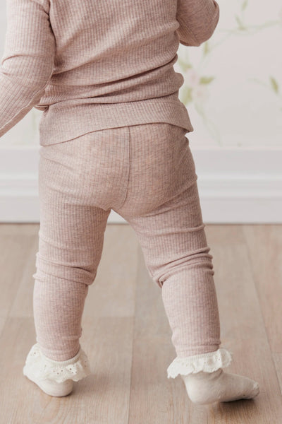 PRE-ORDER Jamie Kay Organic Cotton Modal Elastane Legging - Powder Pink Marle Leggings Jamie Kay 