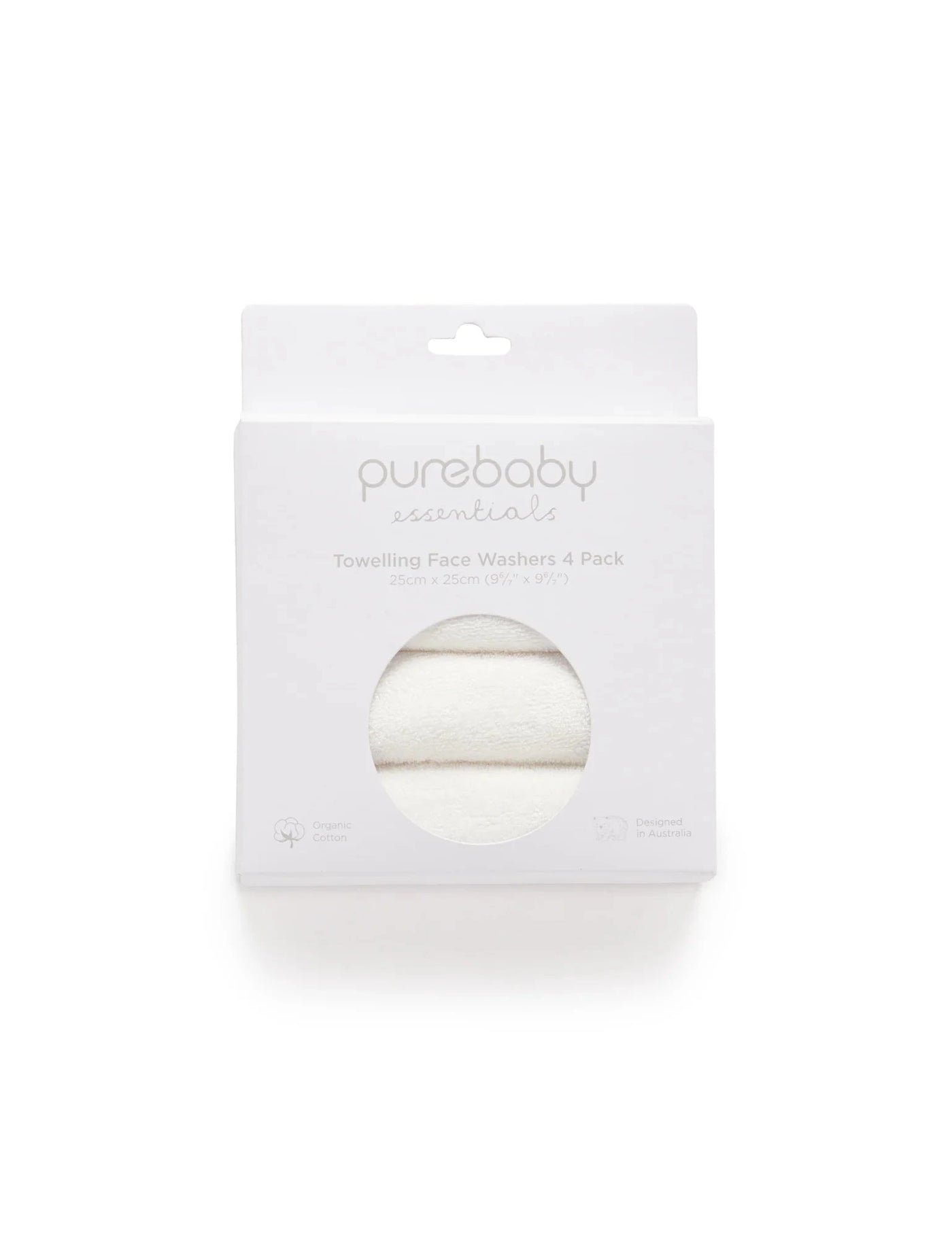 Purebaby - 4 Pack Towelling Face Washers