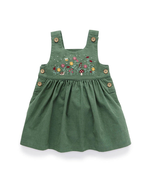 Purebaby - Embroidered Corduroy Pinnie