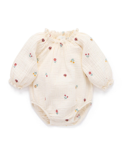 Purebaby - Forest Embroidered Bodysuit