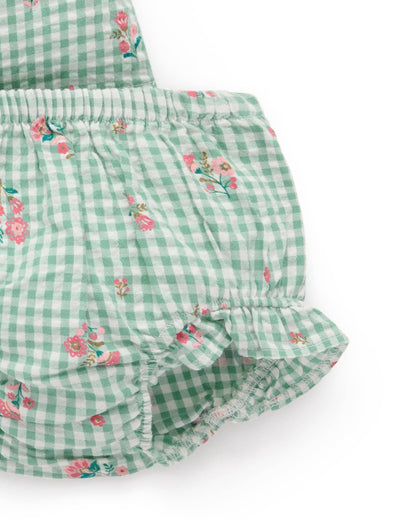 Pure Baby - Frida Gingham Bloomer Set Matching Set Purebaby 