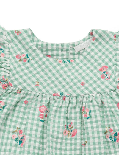 Pure Baby - Frida Gingham Bloomer Set Matching Set Purebaby 