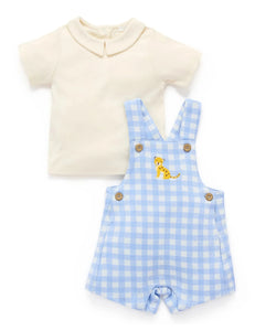 Purebaby - Gingham Overall Set