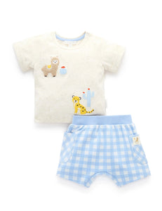 Purebaby - Gingham Short & Tee Set