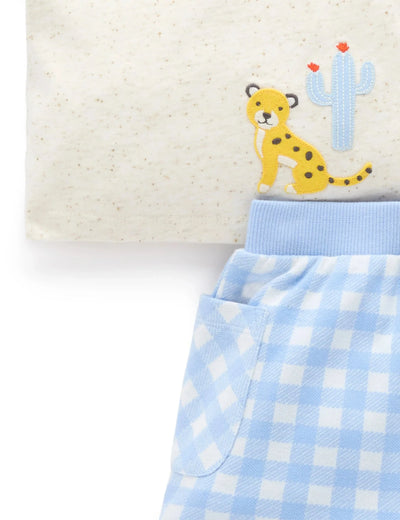 Pure Baby - Gingham Short & Tee Set Matching Set Purebaby 