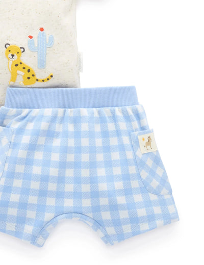 Pure Baby - Gingham Short & Tee Set Matching Set Purebaby 