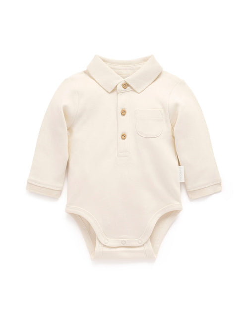 Purebaby - Thick Polo Shirt Bodysuit