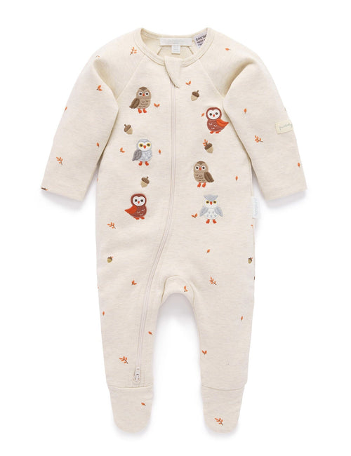Purebaby - Thick Zip Growsuit | Oak Leaf