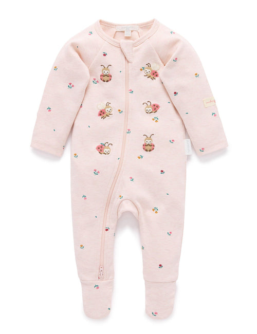 Purebaby - Thick Zip Growsuit | Sweet Pea
