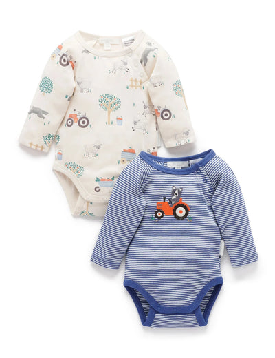 Purebaby - 2 Pack Bodysuit | Herding Sheep Print Bodysuit Purebaby 