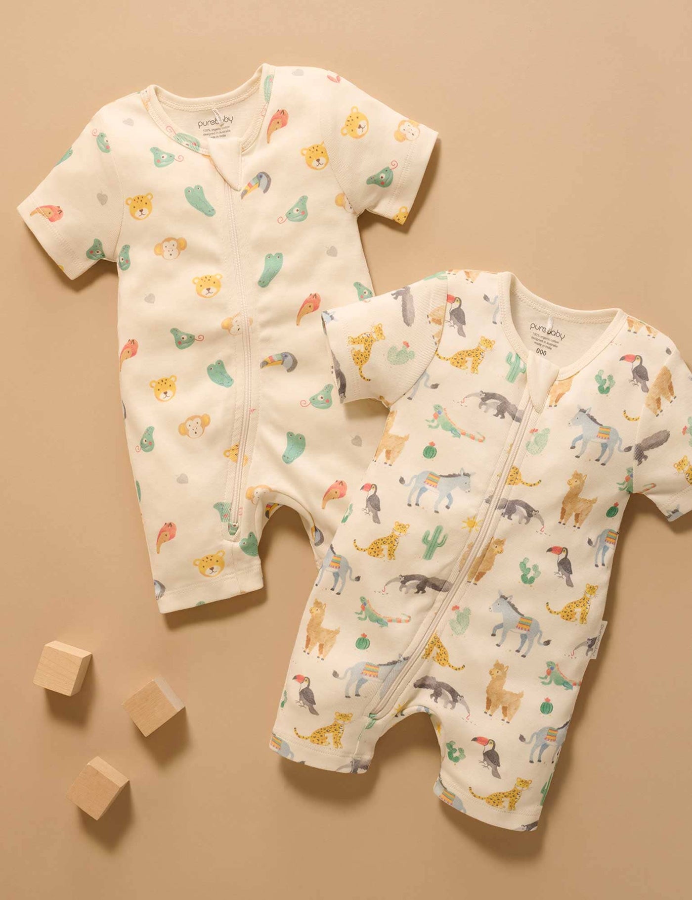 Purebaby - 2 Pack Growsuit | Fiesta Growsuit Purebaby 