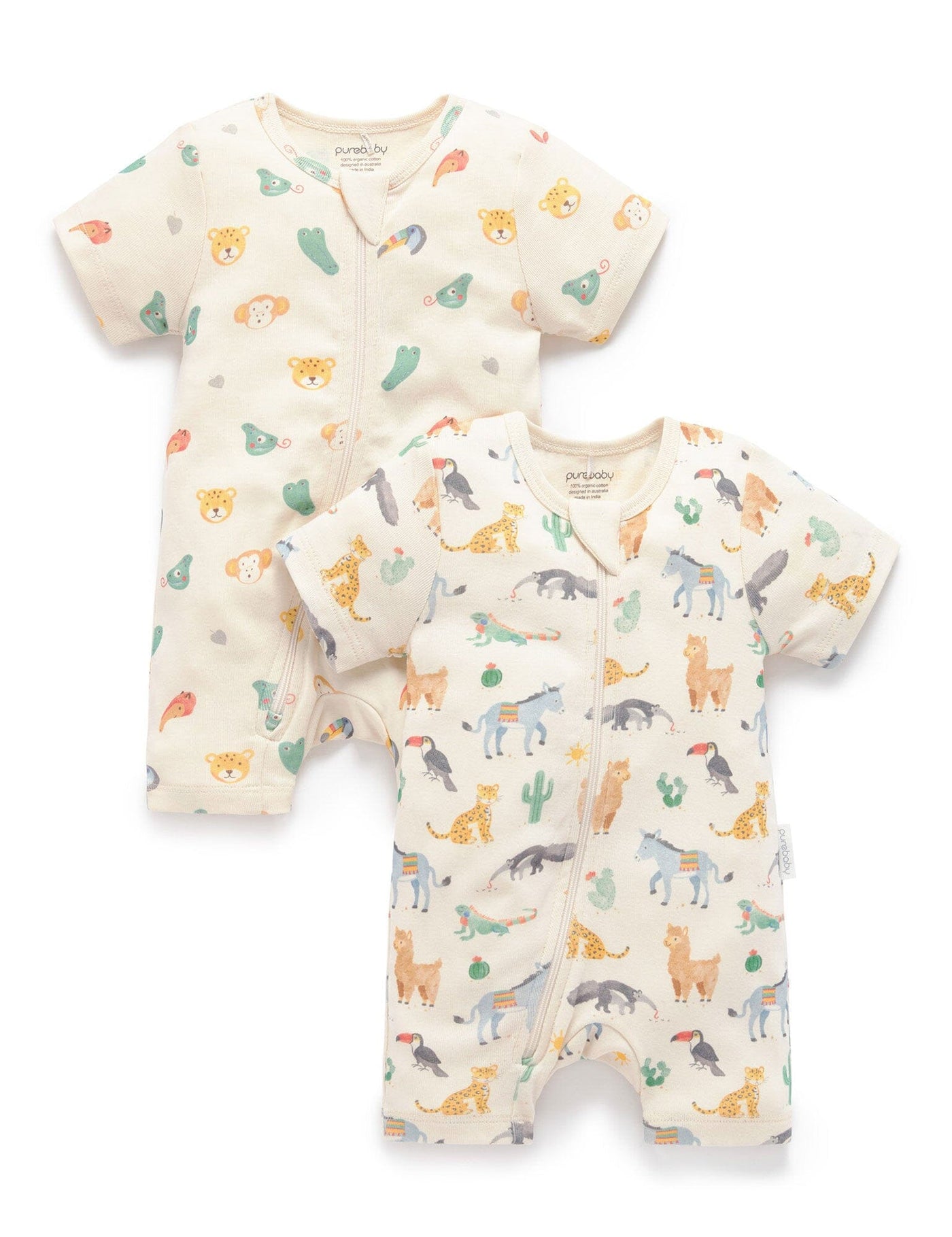 Purebaby - 2 Pack Growsuit | Fiesta Growsuit Purebaby 